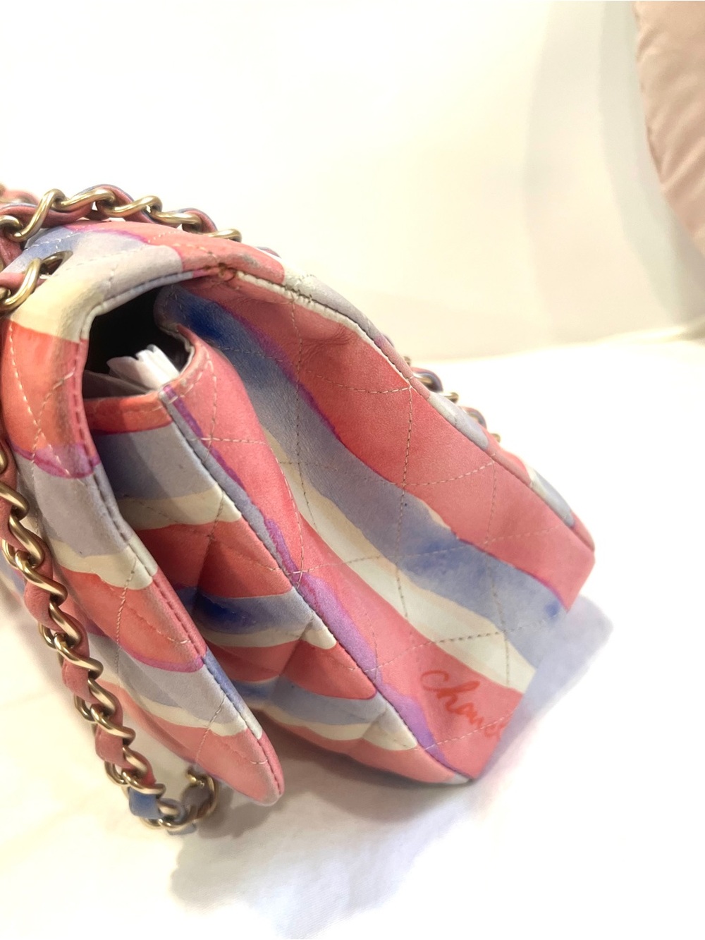 Collector‼️ Chanel Classic Jumbo Watercolor Single Flap Bag - Picture 5 of 15